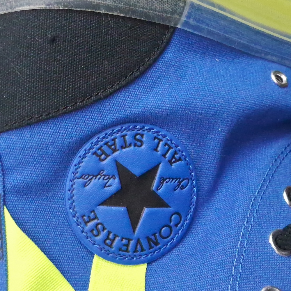 Converse Blue and Neon High-Top Sneakers - Picture 6 of 9